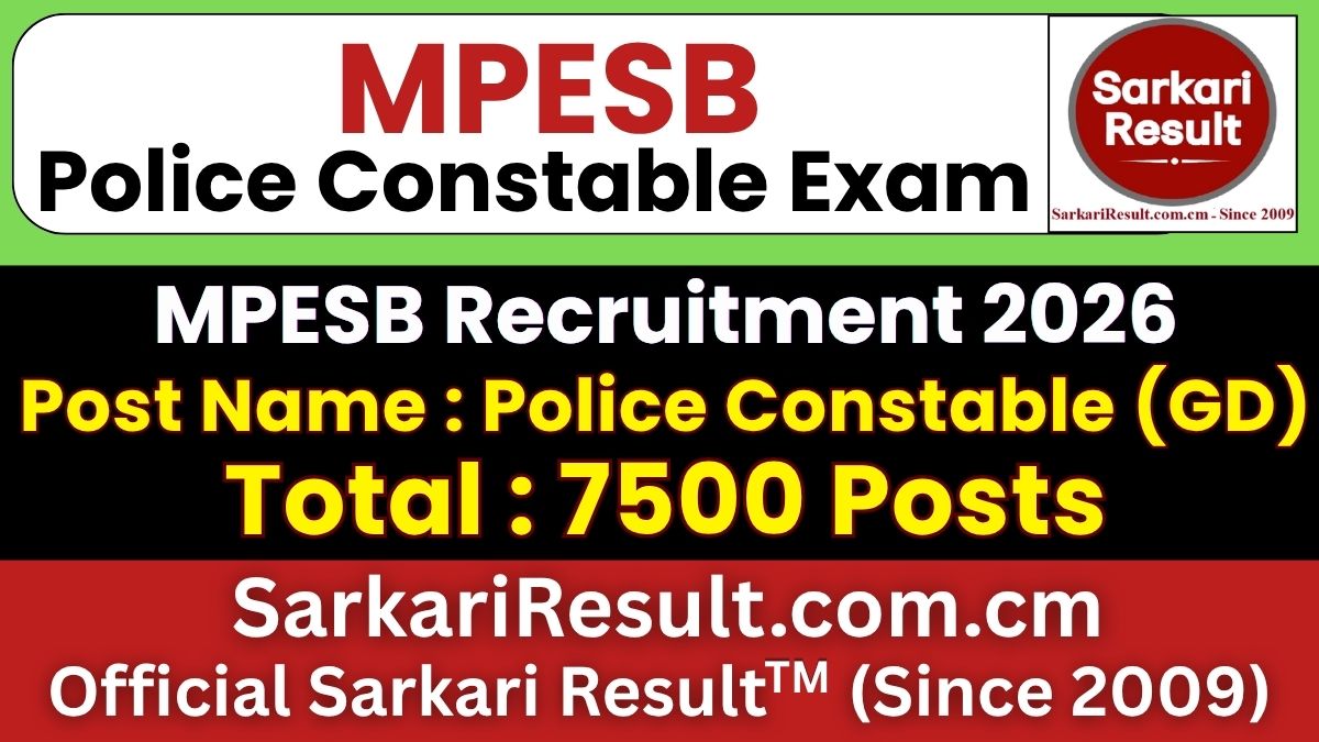 MP Police Constable Recruitment 2026